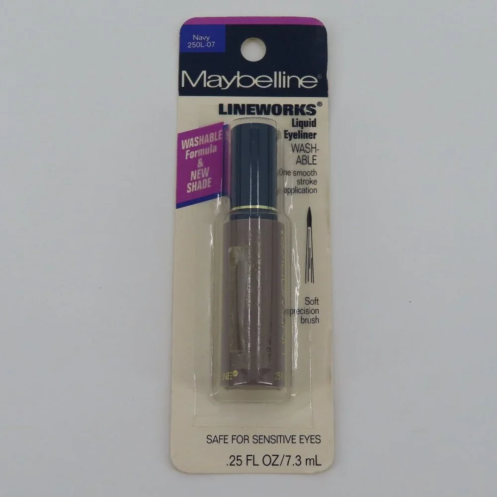 Maybelline Lineworks Liquid Eyeliner Navy 205L-07 Washable Formula NEW Sealed
